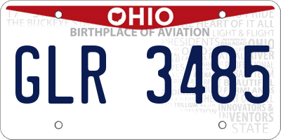 OH license plate GLR3485