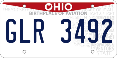 OH license plate GLR3492