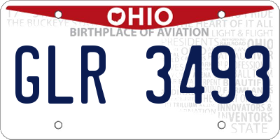 OH license plate GLR3493