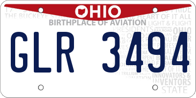 OH license plate GLR3494