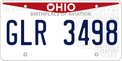 OH license plate GLR3498