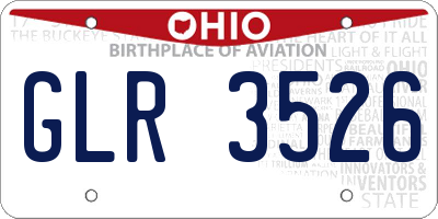 OH license plate GLR3526
