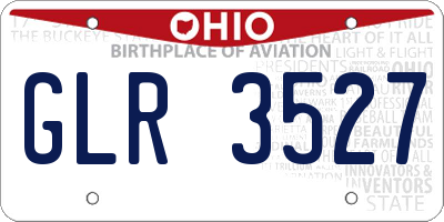 OH license plate GLR3527