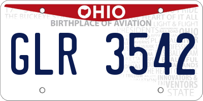 OH license plate GLR3542
