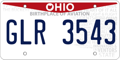 OH license plate GLR3543
