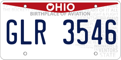OH license plate GLR3546