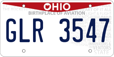 OH license plate GLR3547