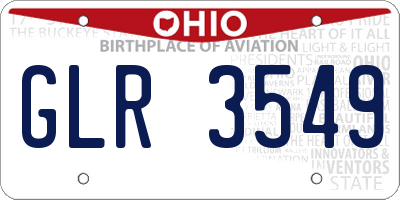 OH license plate GLR3549