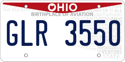 OH license plate GLR3550