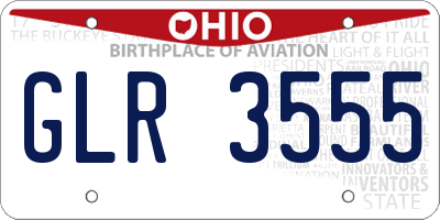 OH license plate GLR3555