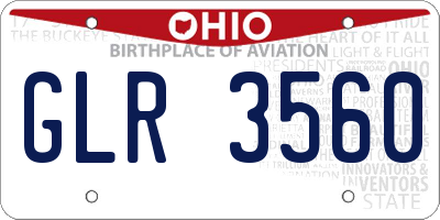 OH license plate GLR3560