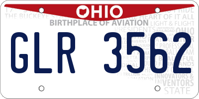 OH license plate GLR3562