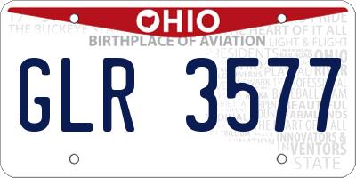 OH license plate GLR3577