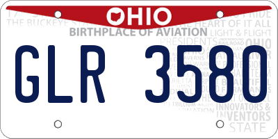 OH license plate GLR3580