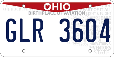 OH license plate GLR3604