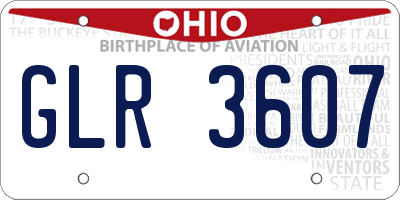 OH license plate GLR3607