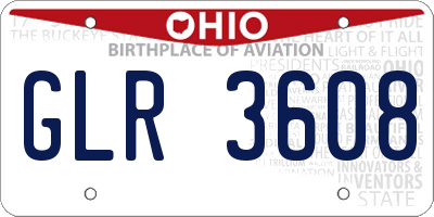 OH license plate GLR3608