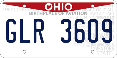 OH license plate GLR3609