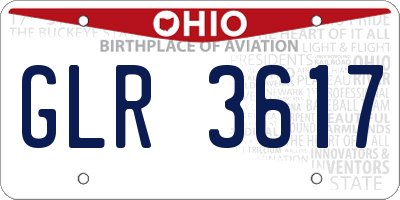 OH license plate GLR3617