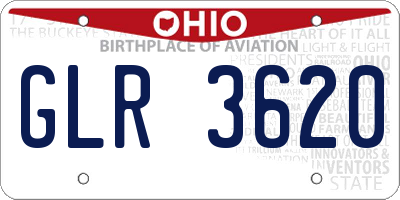OH license plate GLR3620
