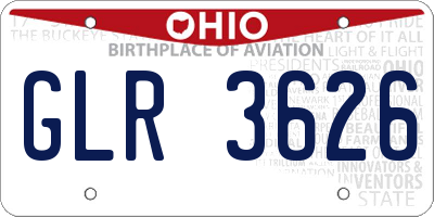 OH license plate GLR3626