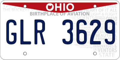 OH license plate GLR3629