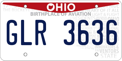 OH license plate GLR3636