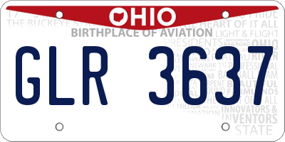 OH license plate GLR3637