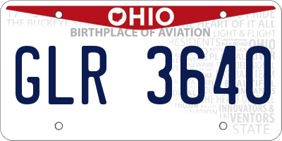 OH license plate GLR3640