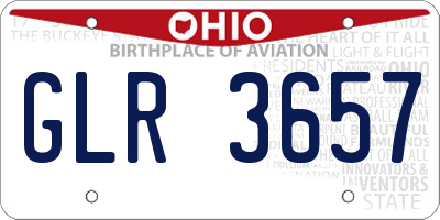 OH license plate GLR3657