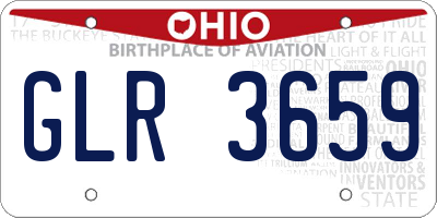 OH license plate GLR3659