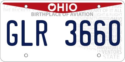 OH license plate GLR3660