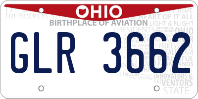 OH license plate GLR3662