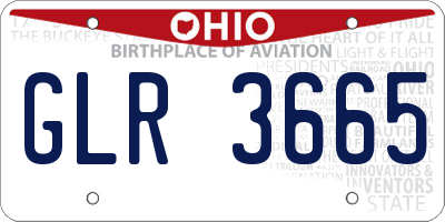 OH license plate GLR3665