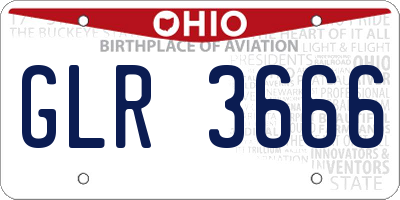OH license plate GLR3666