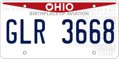 OH license plate GLR3668