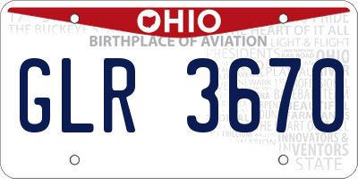 OH license plate GLR3670