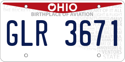 OH license plate GLR3671