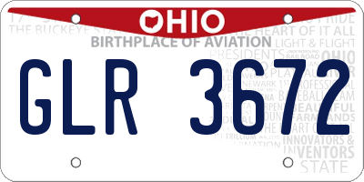 OH license plate GLR3672