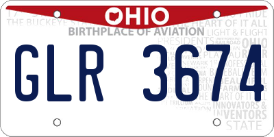 OH license plate GLR3674