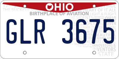 OH license plate GLR3675