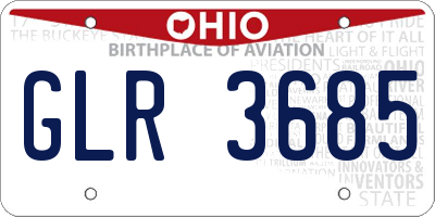 OH license plate GLR3685