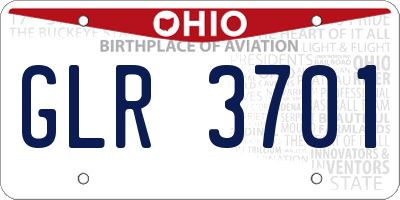 OH license plate GLR3701