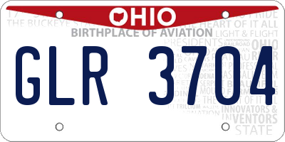 OH license plate GLR3704