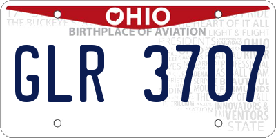 OH license plate GLR3707