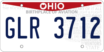 OH license plate GLR3712