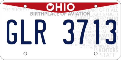 OH license plate GLR3713