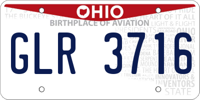 OH license plate GLR3716