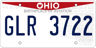 OH license plate GLR3722