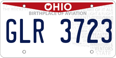 OH license plate GLR3723